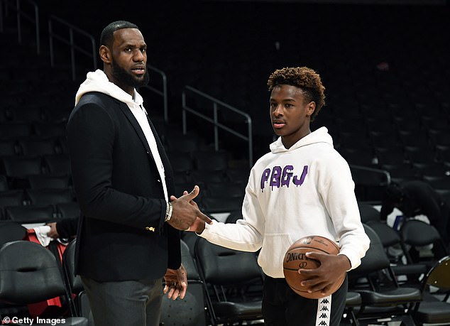 LeBron James and his son Bronny as seen playing together in December 2018