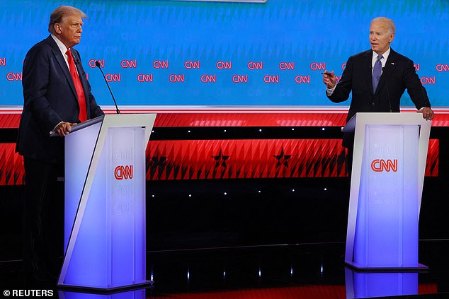 Donald Trump and President Joe Biden in the first presidential debate