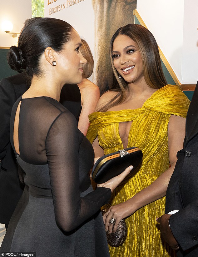 The Single Ladies singer and Meghan have a long-standing friendship (seen at the premiere of The Lion King in London, 2019)
