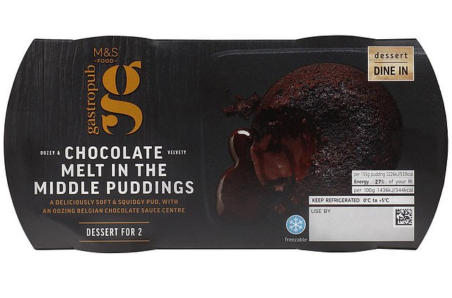 A Chocolate Melt in the Middle Pudding, part of M&S £12 deal is 533 calories