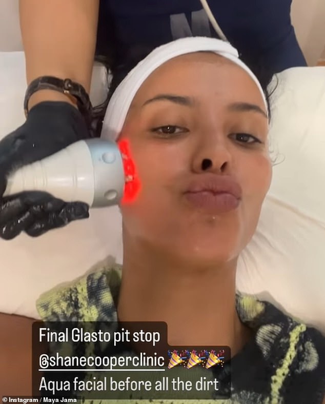 The Love Island presenter also enjoyed a last minute aqua facial before heading to her luxury home
