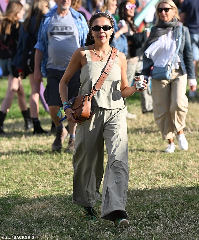 The actress showed off her laid-back festival fashion sense as she strolled through the festival