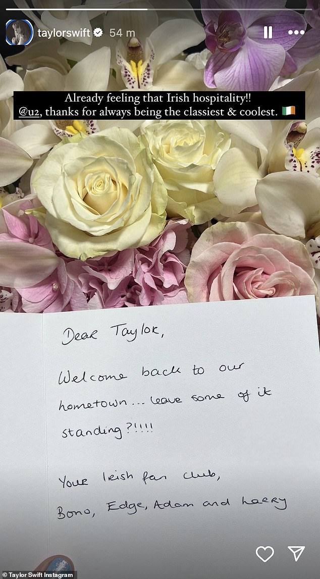The singer took to her Instagram story on Friday and shared a beautiful photo with her followers, featuring a bunch of pastel-coloured flowers along with a handwritten card.