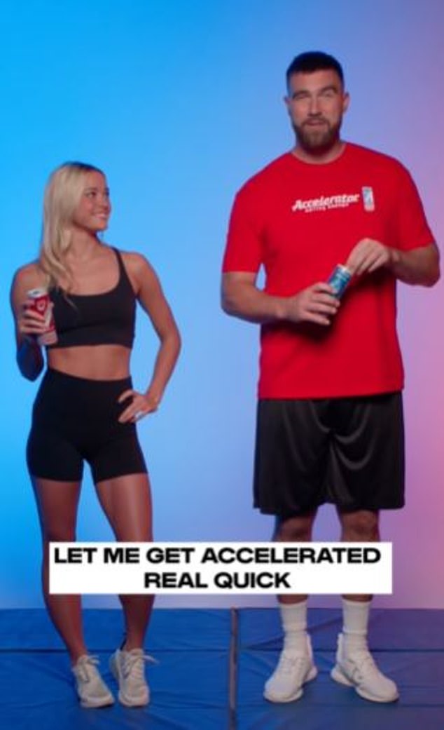 Olivia Dunn and Travis Kelce recently swapped sports as part of an energy drink commercial