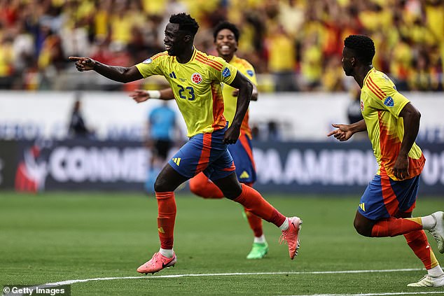 Former Spurs defender Davinson Sanchez gave Colombia a 1-0 lead with a header in the 59th minute.