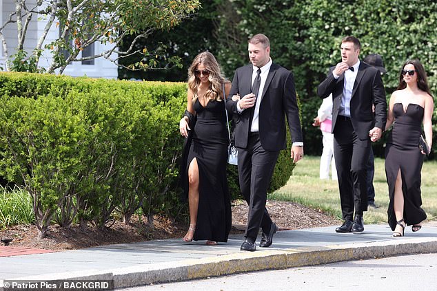 Before the road was closed, DailyMail.com saw about 100 guests dressed in black tie leaving the Ocean House resort.
