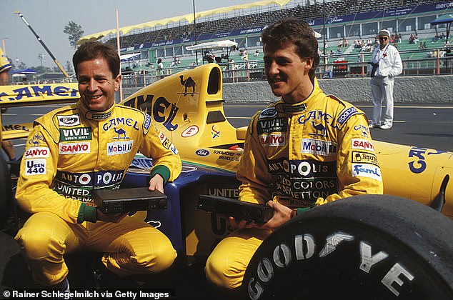 Martin Brundle was the first driver on the grid and teammate to Michael Schumacher in 1992 (pictured)