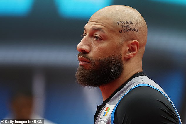 The former power forward often shares political messages in the Big 3, such as 'Free the Uighurs'