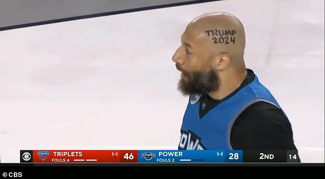 Ex-NBA player running for US Senate plays in Big3 with TRUMP 2024 written on his head