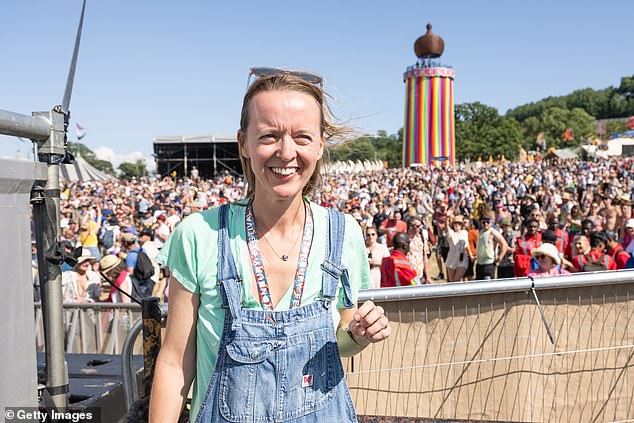 But the 2025 festival is set to be much bigger, as organiser Emily Eavis (pictured in 2023) has confirmed that 2026 will be a free year, in which 'the land will be given a rest'