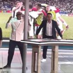 Ex-England players Gary Neville and Ian Wright go CRAZY after watching Jude Bellingham’s stunning strike against Slovakia as former right back screams: ‘WE’RE NOT GOING HOME’