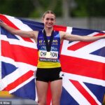 British teen sensation Phoebe Gill, 17, storms to victory in 800m final at UK Championships to secure her place at the Paris Olympics