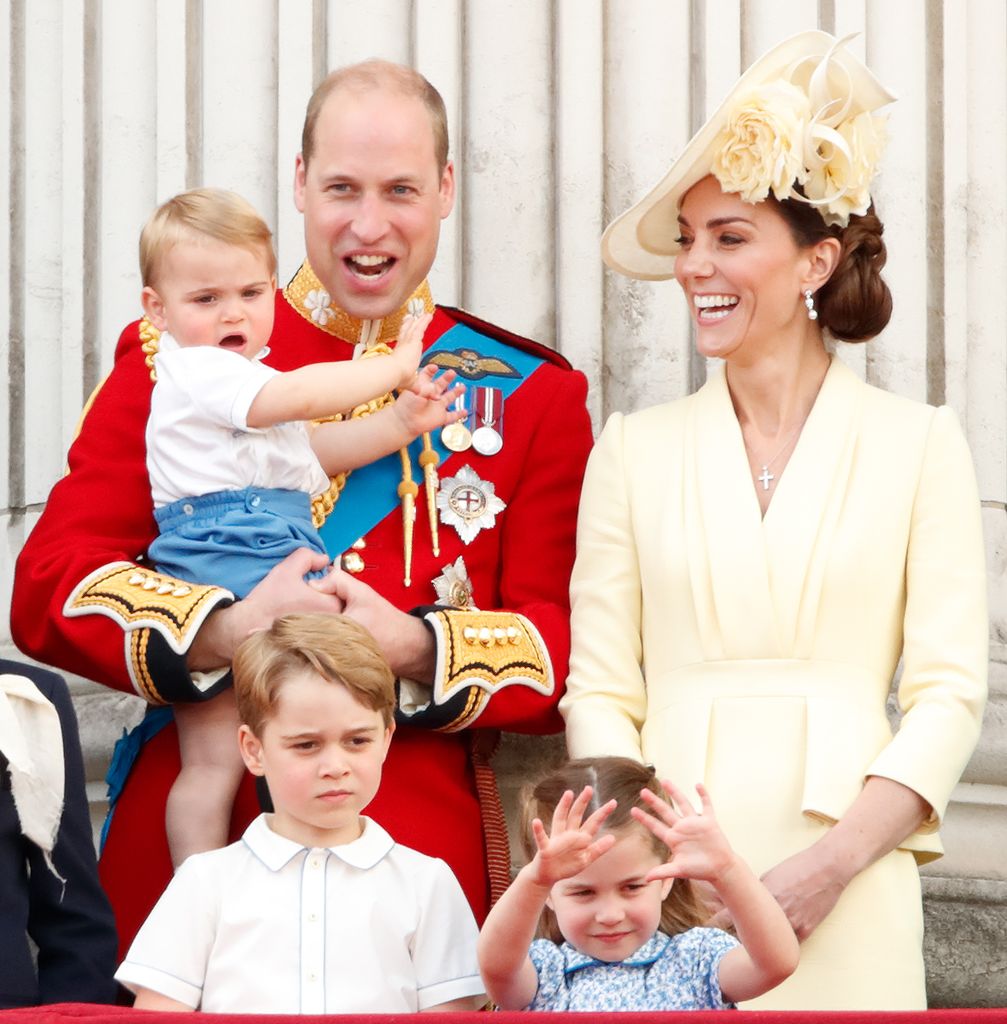 The Wales family on the balcony of Buckingham Palace in 2019