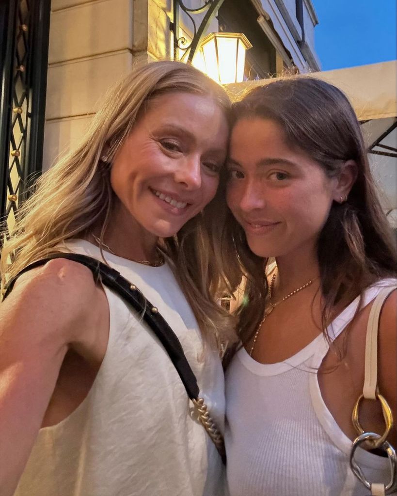 Kelly Ripa and Lola Consuelos pose for a selfie during a family vacation in Switzerland