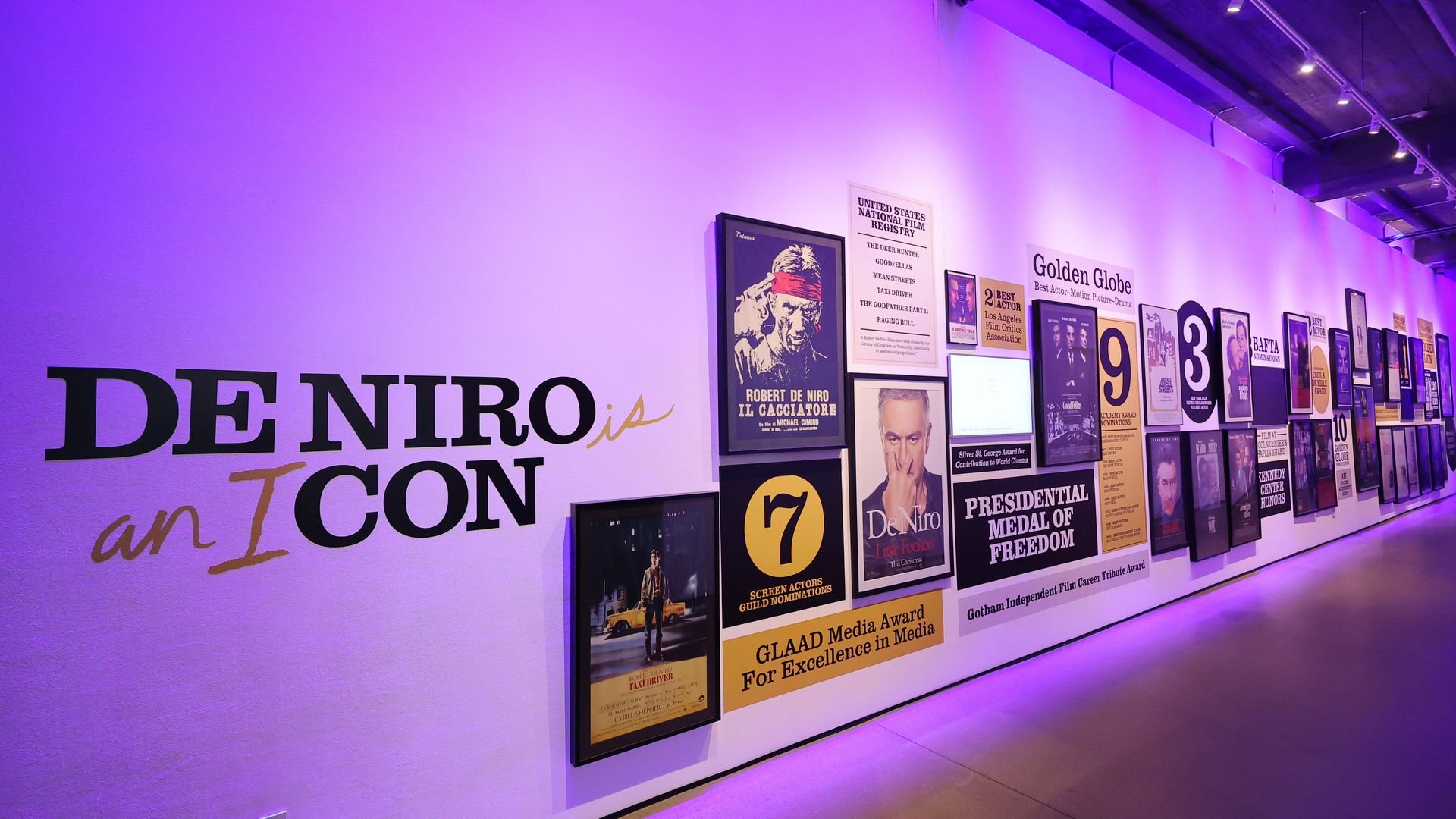 A view of the artwork and poster displayed at the 2024 De Niro Con Press Preview at Spring Studios on June 06, 2024 in New York City.