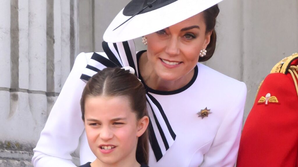 Watch the moment Kate Middleton and Princess Charlotte pay their mark of respect at Trooping the Colour