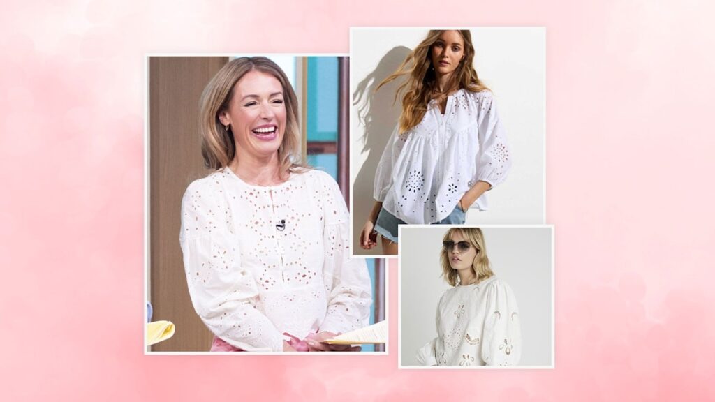 Cat Deeley’s white high street blouse is boho chic – 3 broderie anglaise blouses to get Cat’s vibe