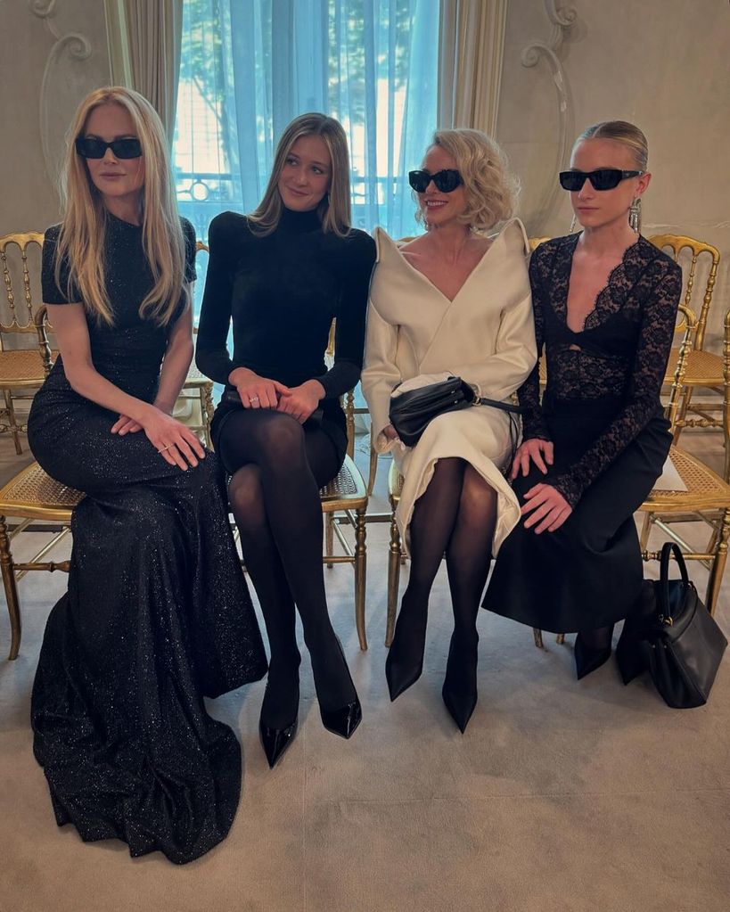 Nicole Kidman and her daughter Sunday Rose Kidman-Urban with other attendees at Balenciaga's Paris Fashion Week couture show