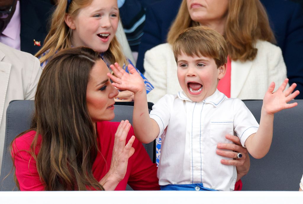 Princess Kate and Prince Louis attend the Platinum Pageant at The Mall in London on June 5, 2022