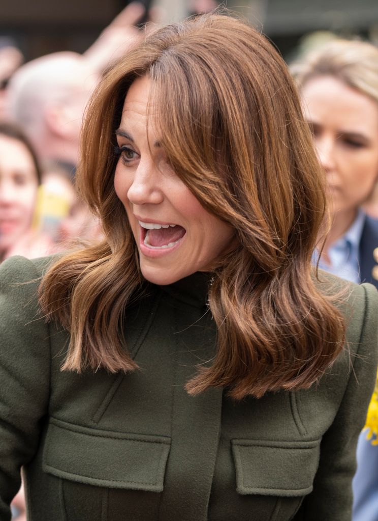 Kate Middleton meets people gathered on King Street on the third day of her visit to Ireland on March 5, 2020 in Galway, Ireland. 