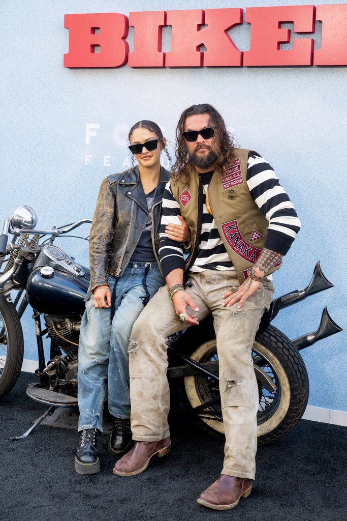 (L-R) Lola Iolani Momoa and Jason Momoa attend the Los Angeles premiere of Focus Features' The Bikeriders 