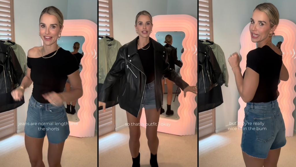 Vogue styled M&S denim shorts with an oversized denim jacket