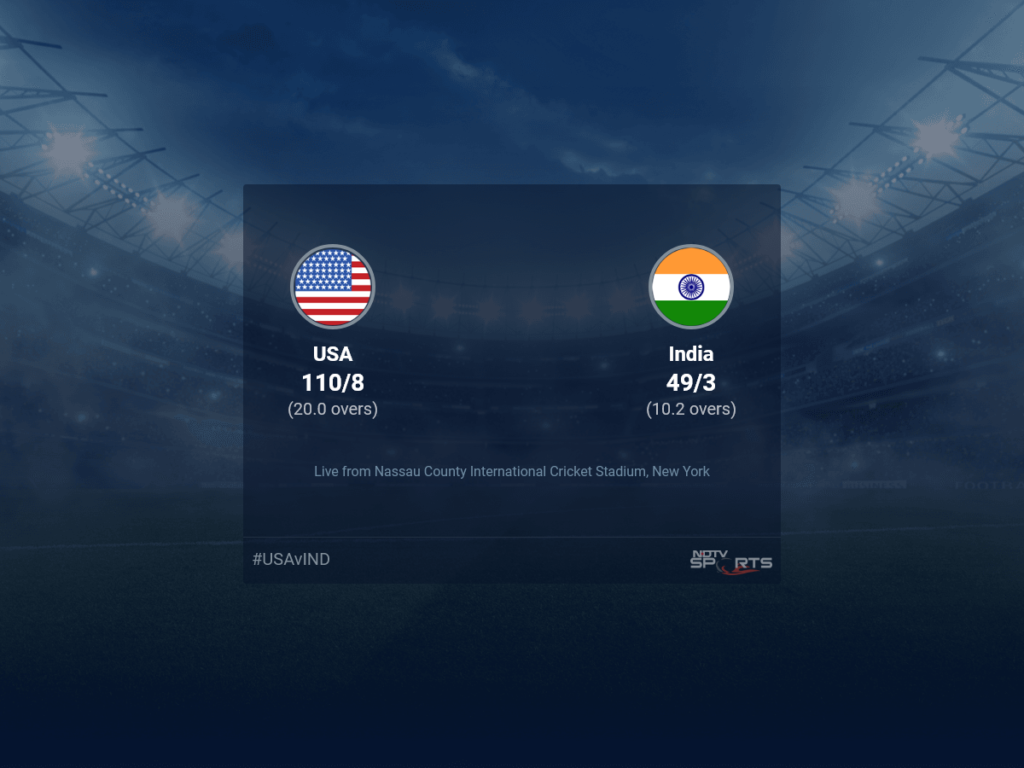 USA vs India live score over Match 25 T20 6 10 updates