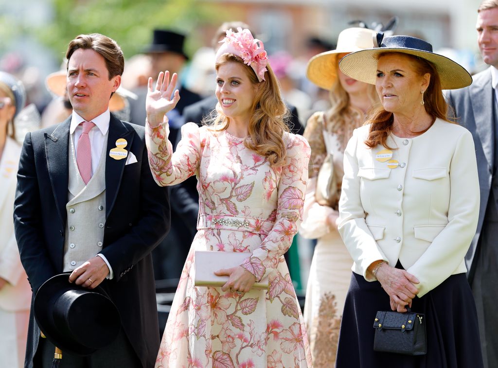 Prince Andrew's ex-wife gets into regency mood at the races