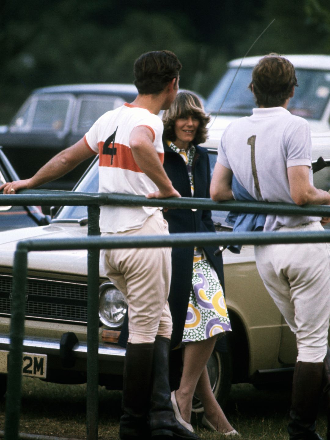 Young Charles and Camilla at a polo match