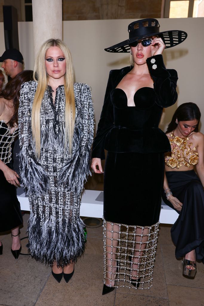 Avril meets Ellie Goulding in the front row of the Tamara Ralph Haute Couture Fall/Winter 2024-2025 show