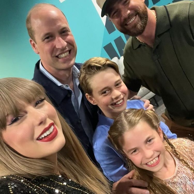 Taylor made a playful reference to William's birthday while sharing a photo with the young royals on social media 