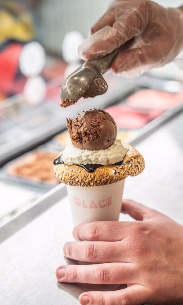 Glace is famous for its ice cream sundaes and S'mores hot chocolate 