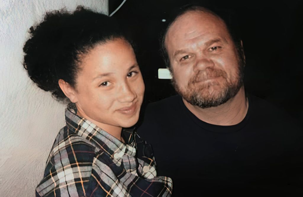 Teenager Meghan Markle with her father Thomas Markle