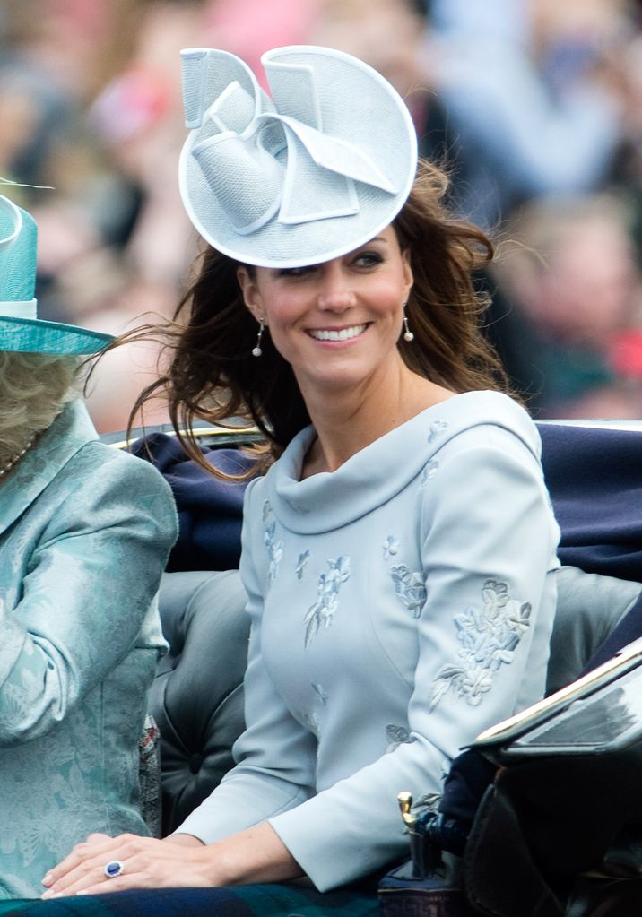 Catherine, Duchess of Cambridge rides in a carriage for the Trooping the Colour ceremony on June 16, 2012 in London, England