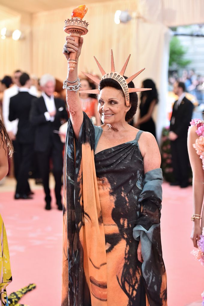Diane von Furstenberg attends the 2019 Met Gala Celebrating Camp: Notes on Fashion at Metropolitan Museum of Art on May 06, 2019 in New York City