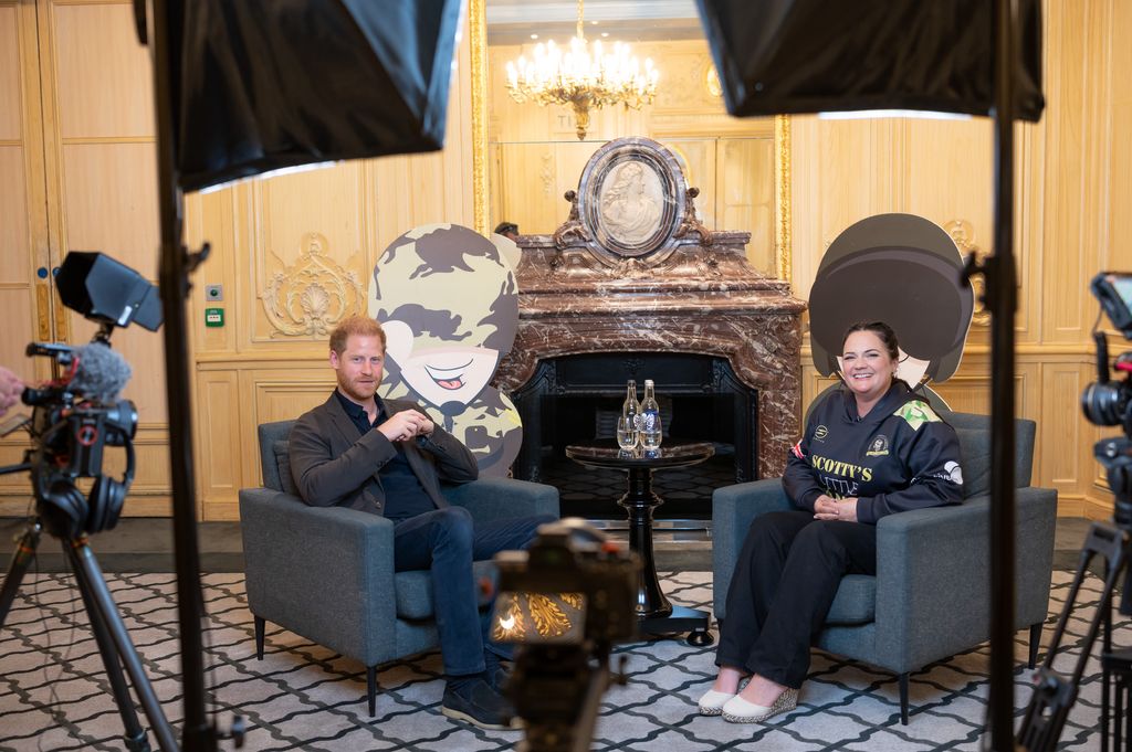 Prince Harry with Nikki Scott, founder of Scotty's Little Soldiers