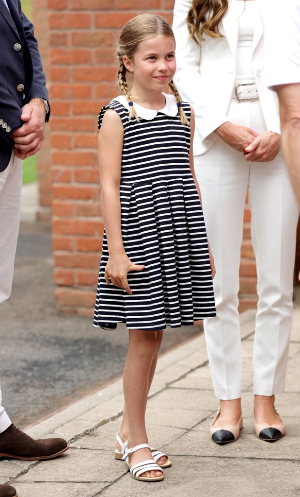 Princess Charlotte in a striped nautical dress