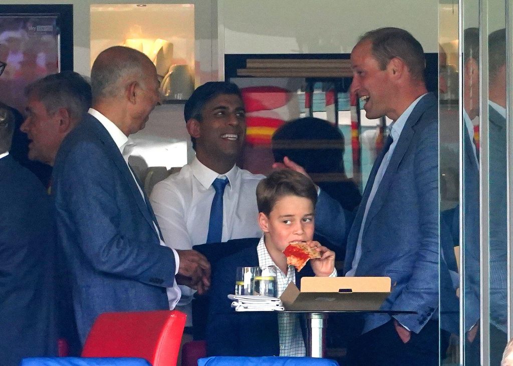 The Prince of Wales (right), Prime Minister Rishi Sunak and Prince George in the box on day four of the second Ashes Test match