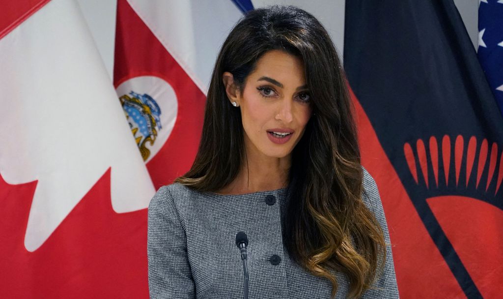 Amal Clooney, British-Lebanese lawyer, activist and philanthropist who specializes in international law and human rights, speaks at the High-Level Dialogue on the Declaration against Arbitrary Detention in State-to-State Relations on the occasion of the 78th United Nations General Assembly in New York City on September 20, 2023. (Photo by Timothy A. Cleary/Pool/AFP) (Photo by Timothy A. Cleary/Pool/AFP via Getty Images)
