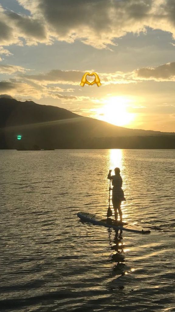 A photo of Princess Eugenie paddle-boarding