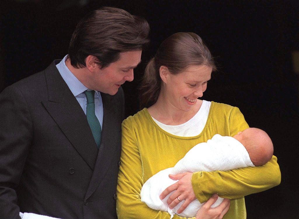 Daniel and Lady Sarah Chatto with their baby Samuel in 1996