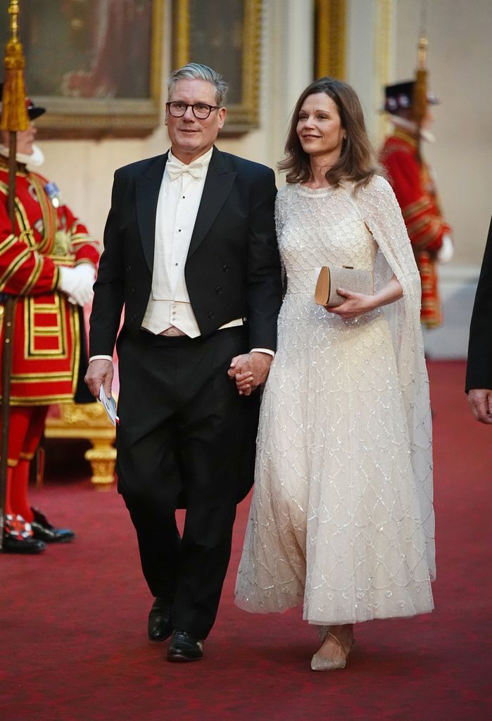    Keir Starmer with his wife Victoria at a state banquet