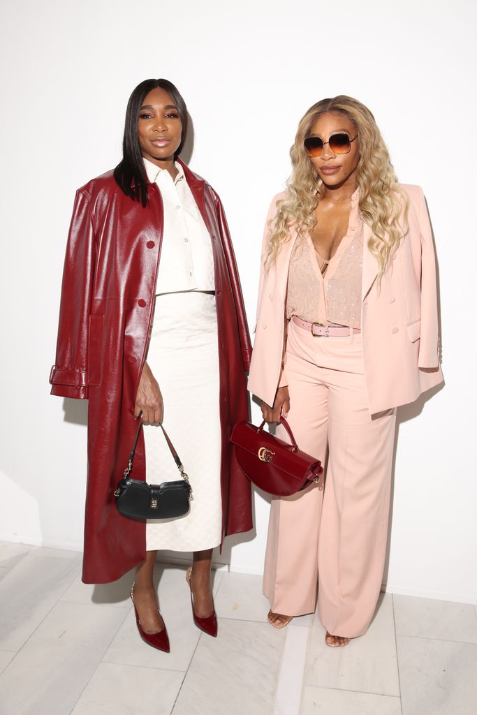 Venus Williams and Serena Williams are seen front row at the Gucci Men’s Spring Summer 2025 fashion show during Milan Fashion Week Menswear Spring/Summer 2025 at Triennale di Milano on June 17, 2024 in Milan, Italy.