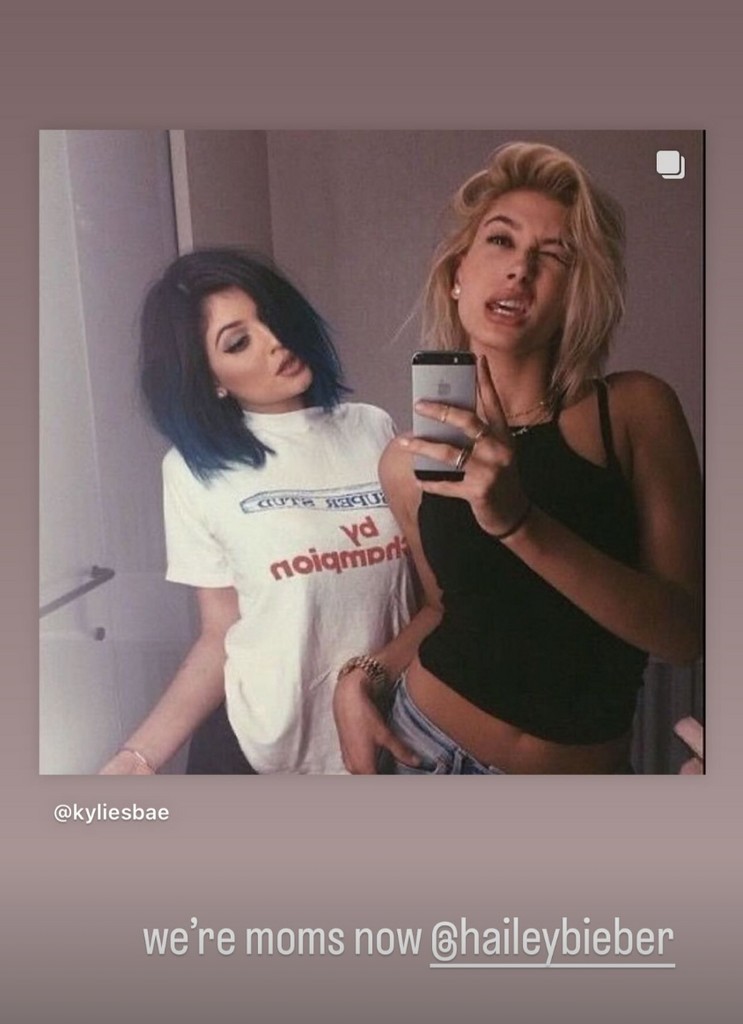 Kylie Jenner and Hailey's throwback photo from 2016, which Kylie shared on her Instagram Stories in June 2024