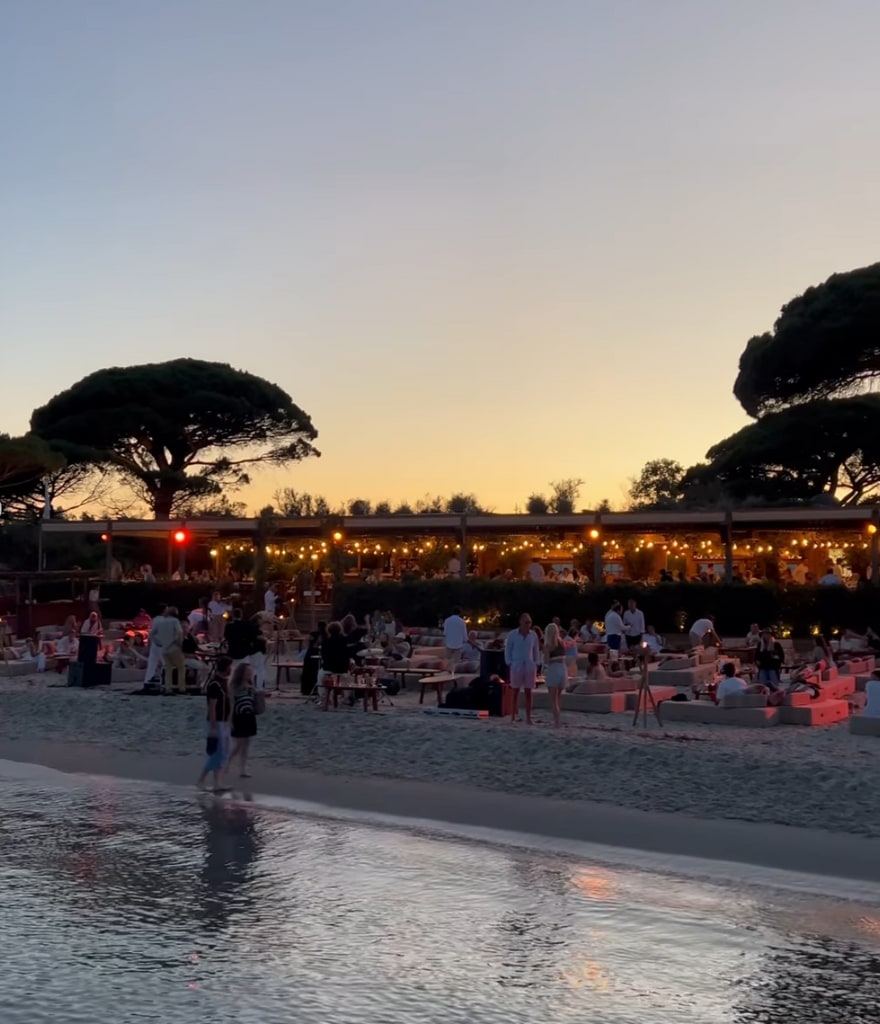 Photo of the Beach Club at the Jardin Tropezina at the Aires Hotel in Saint-Tropez, where George and Amal Clooney had lunch in June 2024
