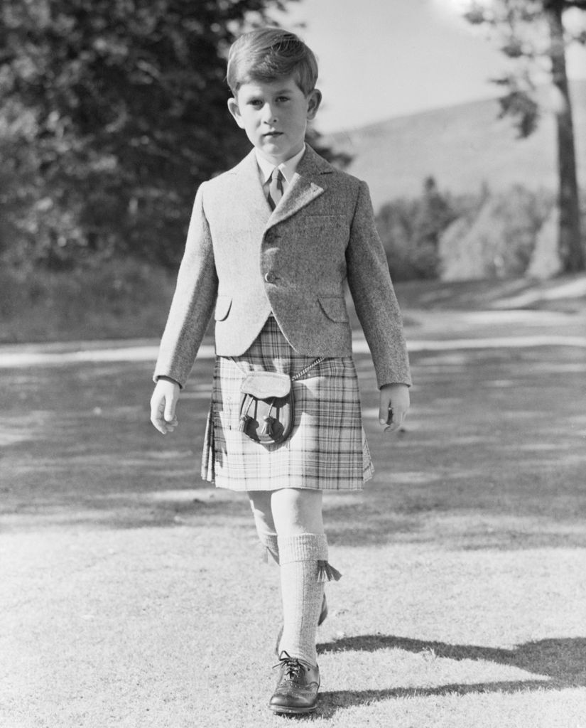 Prince Charles wearing a kilt in 1955