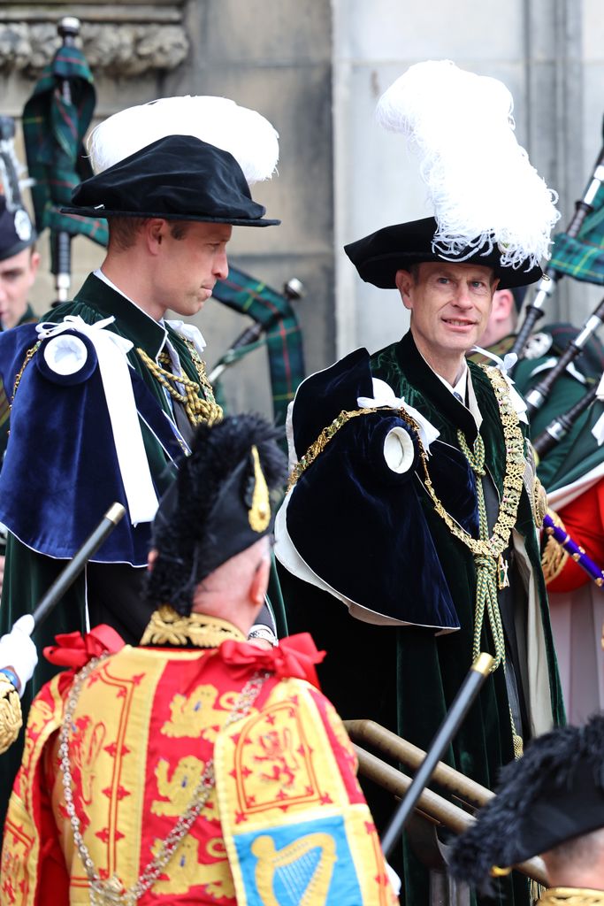 Prince William and Prince Edward leave the Thistle Service in Scotland