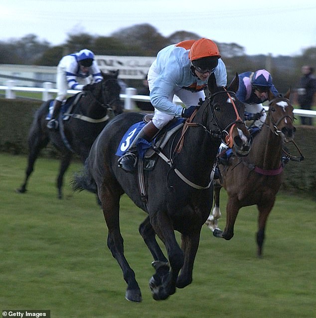 Princess Anne's daughter Zara riding her horse Entertainer to second place in the Dextra Lighting Systems Charity Flat Race run at Wincanton Racecourse October 27, 2002
