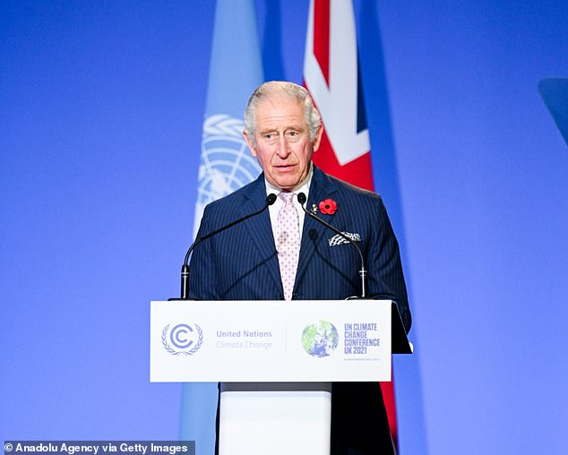 Photo of King speaking at the opening ceremony of Cop26 at the SEC in Glasgow in 2021