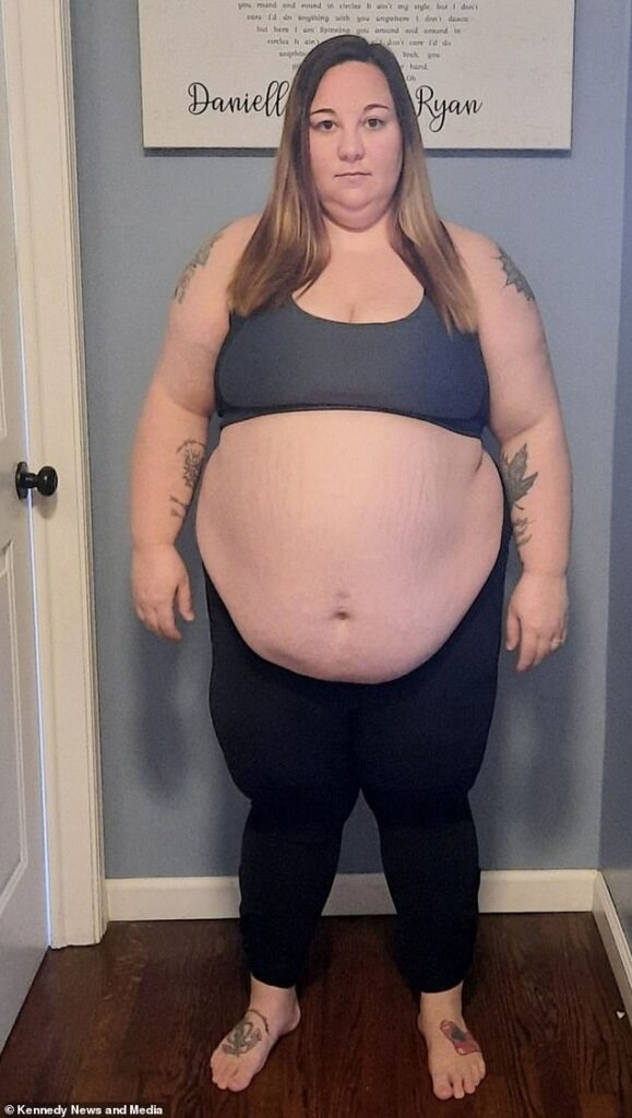 Mother-of-two, 32, lost a mammoth 200lb and HALVED her weight – after being branded ‘too fat’ to ride in an emergency rescue helicopter
